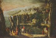Pietro, Nicolo di Landschaft mit Damen und Reitern Spain oil painting artist
